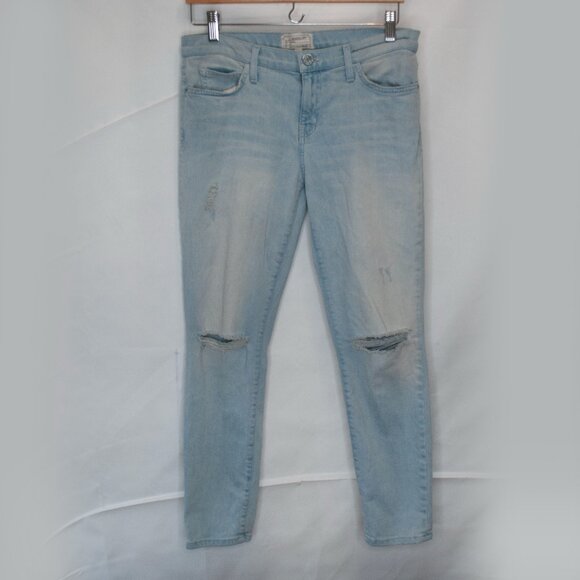 Current Elliott The Stiletto Jeans Womens 29 Light Blue Distressed Skinny UU01X - Picture 2 of 7
